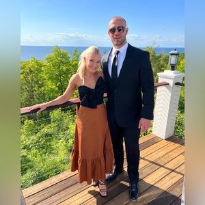 Anthropologie bow tie maxi dress - black motif